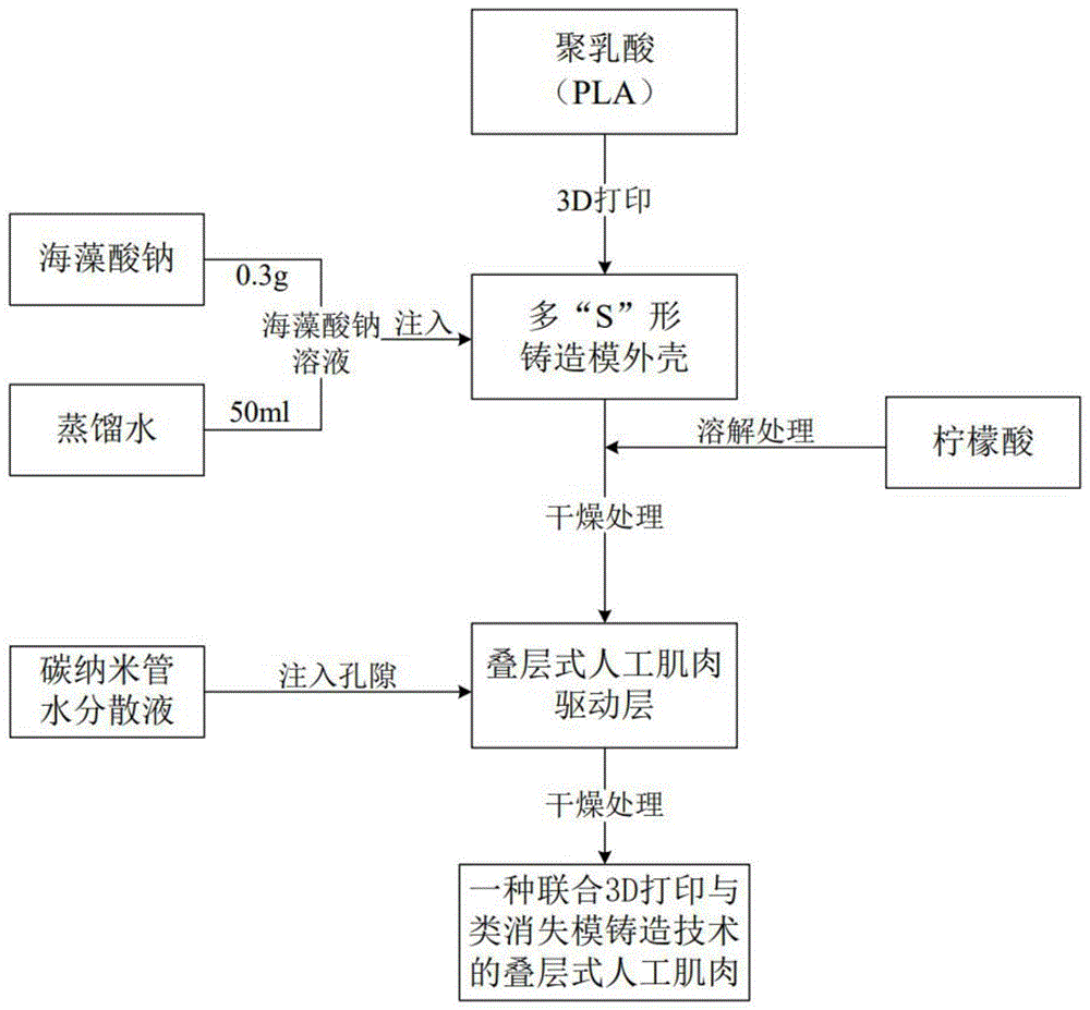 聯合3D打印與類消失模鑄造的疊層式人工肌肉構建工藝